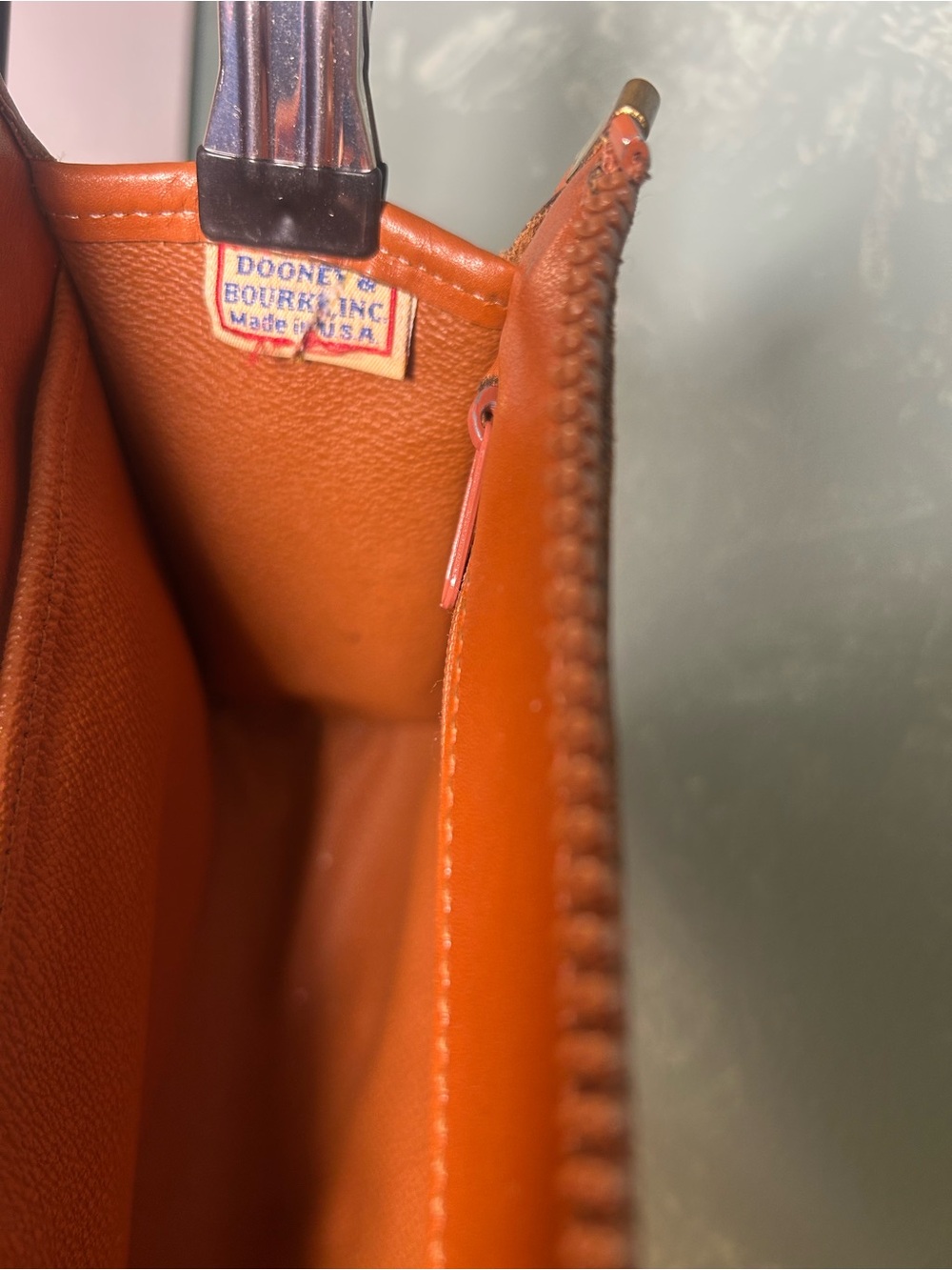 Dooney & Bourke Taupe Crossbody with Brown Leather Trim - Picture 5 of 8